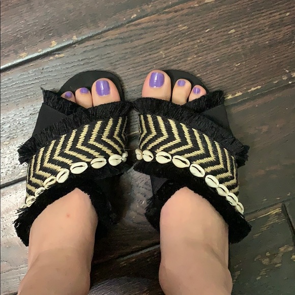 Zara sandal flats tribal black - Picture 2 of 4